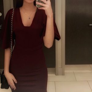 Formal Midi Dress MAROON color